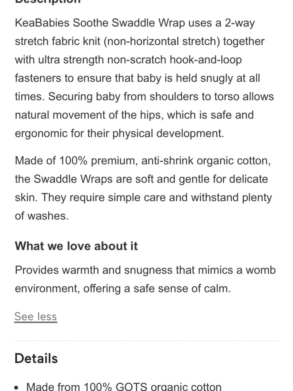 Lea babies Soothe Swaddle Wraps